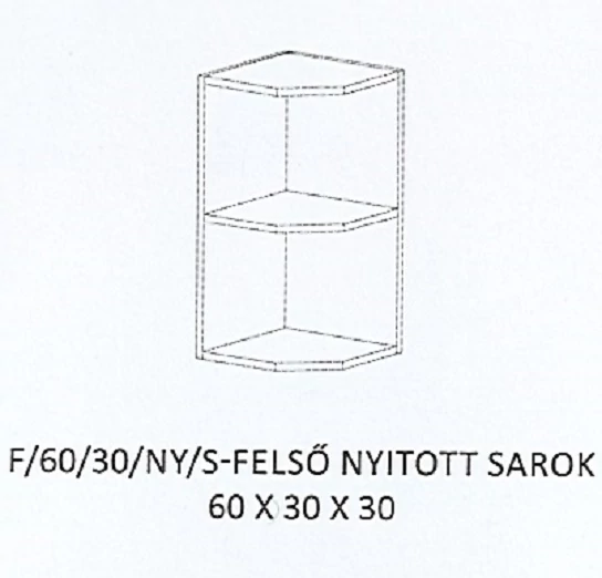 ANIKÓ F/60/30/NY/S-FELSŐ nyitott sarok elem