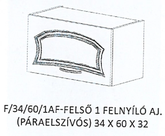 FLÓRA F/34/60/1AF-FELSŐ 1 felnyíló ajtós PÁRAELSZÍVÓS elem