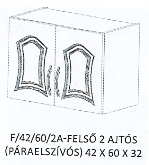 FLÓRA F/42/60/2A-FELSŐ 2 ajtós PÁRAELSZÍVÓS elem