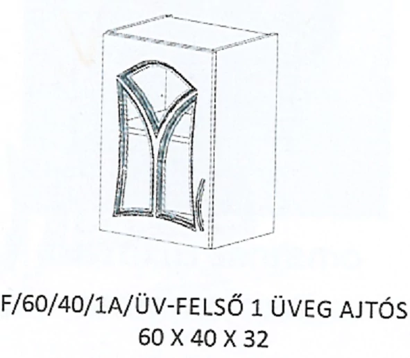 FLÓRA F/60/40/1A/ÜV-FELSŐ 1 üveg ajtós elem - BALOS