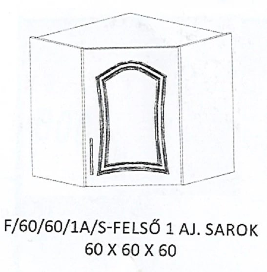 FLÓRA F/60/60/1A/S-FELSŐ 1 ajtós sarok elem - JOBBOS