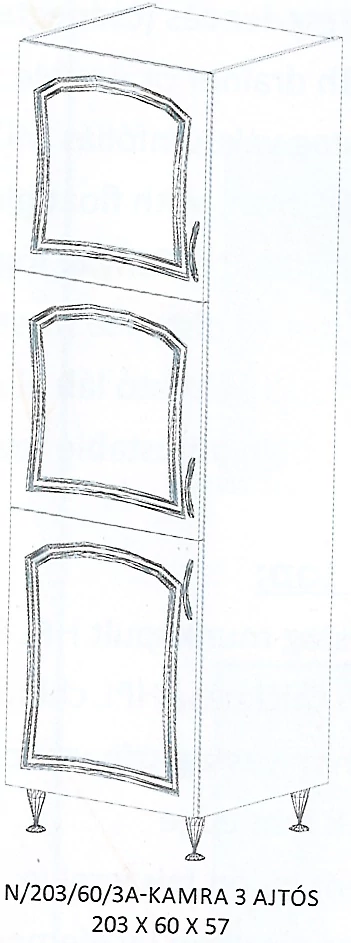 FLÓRA N/203/60/3A-KAMRA 3 ajtós elem - BALOS