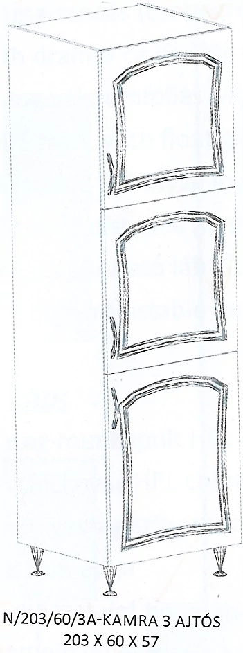FLÓRA N/203/60/3A-KAMRA 3 ajtós elem - JOBBOS