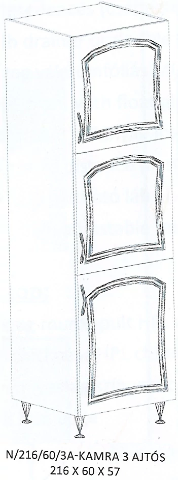 FLÓRA N/216/60/3A-KAMRA 3 ajtós elem - JOBBOS