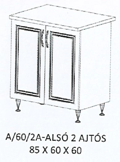 ORSI A/60/2A-ALSÓ 2 ajtós munkalapos elem