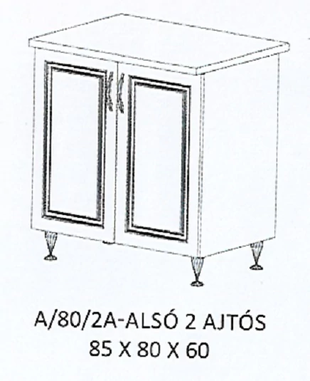 ORSI A/80/2A-ALSÓ 2 ajtós munkalapos elem