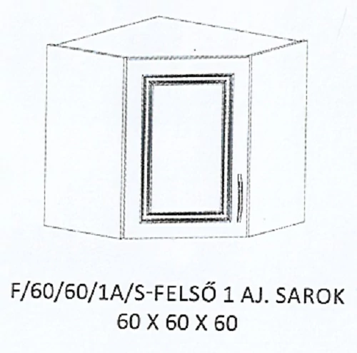 ORSI F/60/60/1A/S-FELSŐ 1 ajtós sarok elem - BALOS