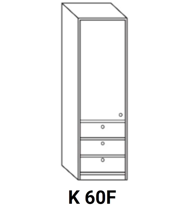 ZILLE K60F zárt ajtós fiókos kamra elem, balos