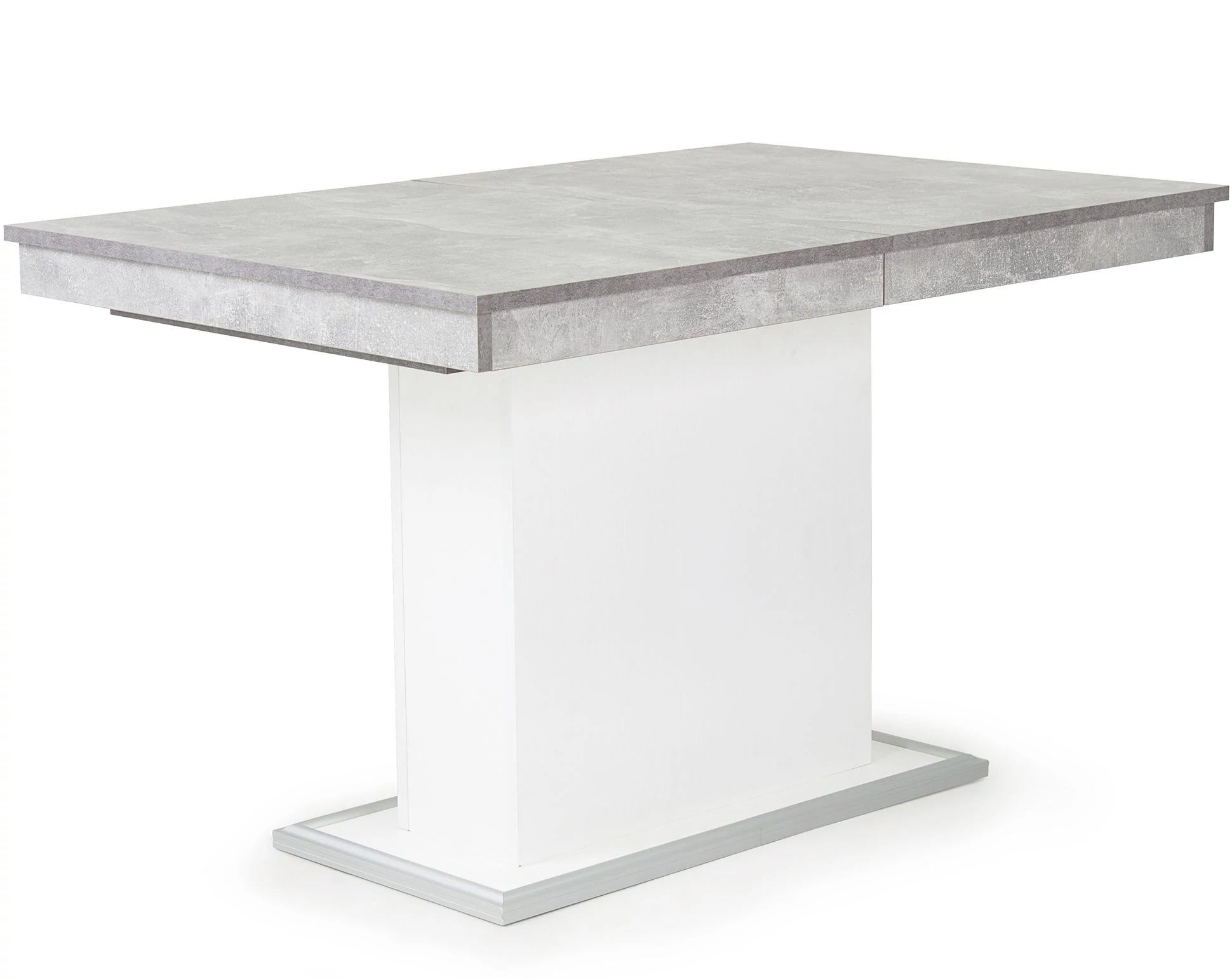 FLÓRA asztal 120(+40)cm - Beton / Fehér