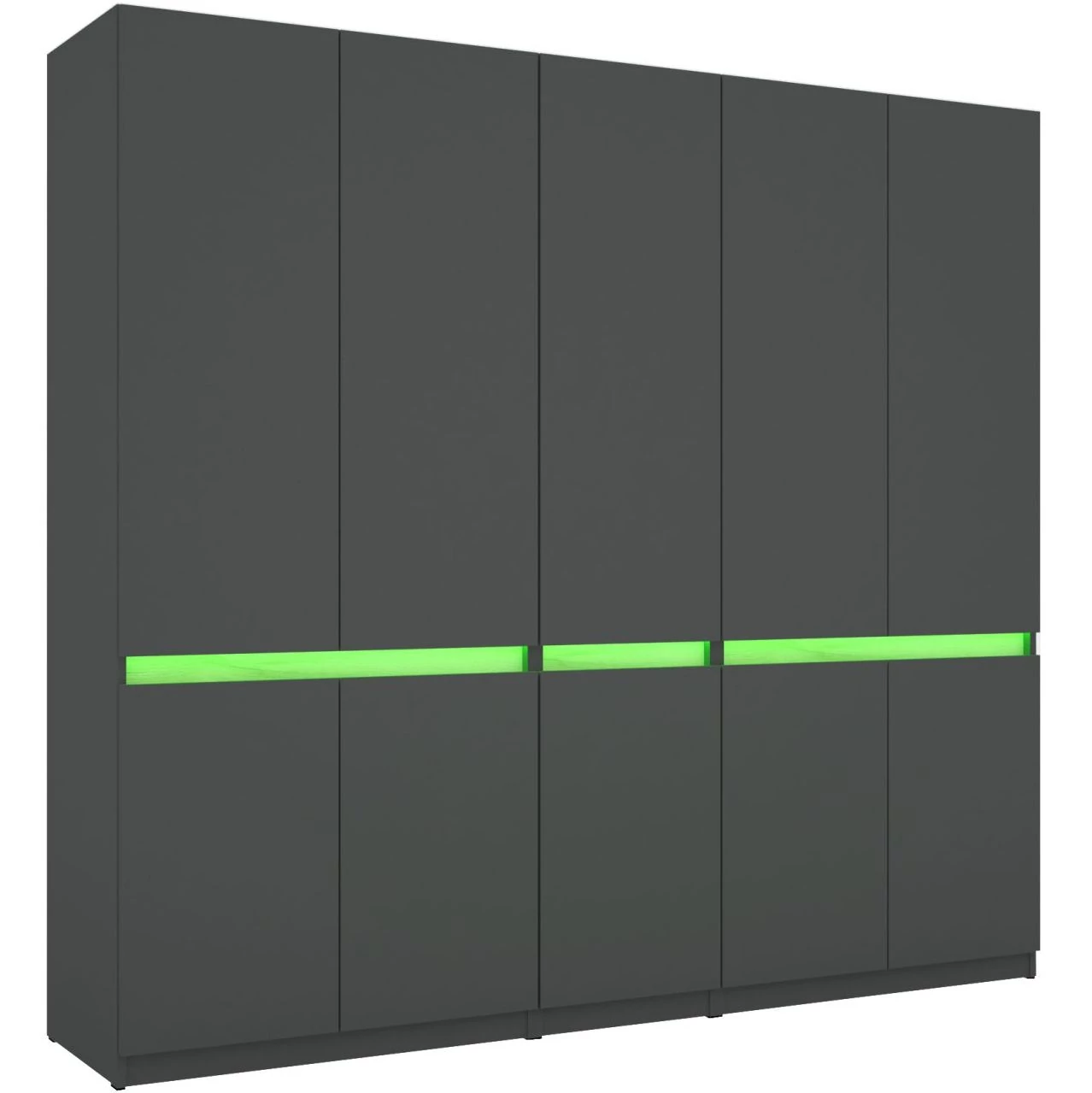 BOSS 225 cm nyílóajtós gardrób - Matt Sötétszürke / Matt Sötétszürke