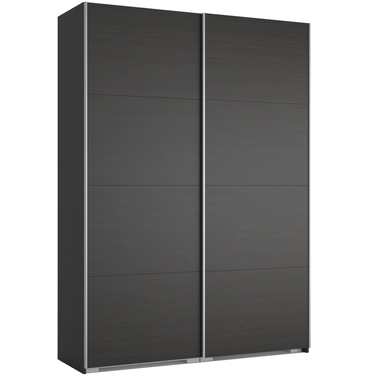 FŐNIX 174 cm tolóajtós gardrób - Nero / Szürke profil