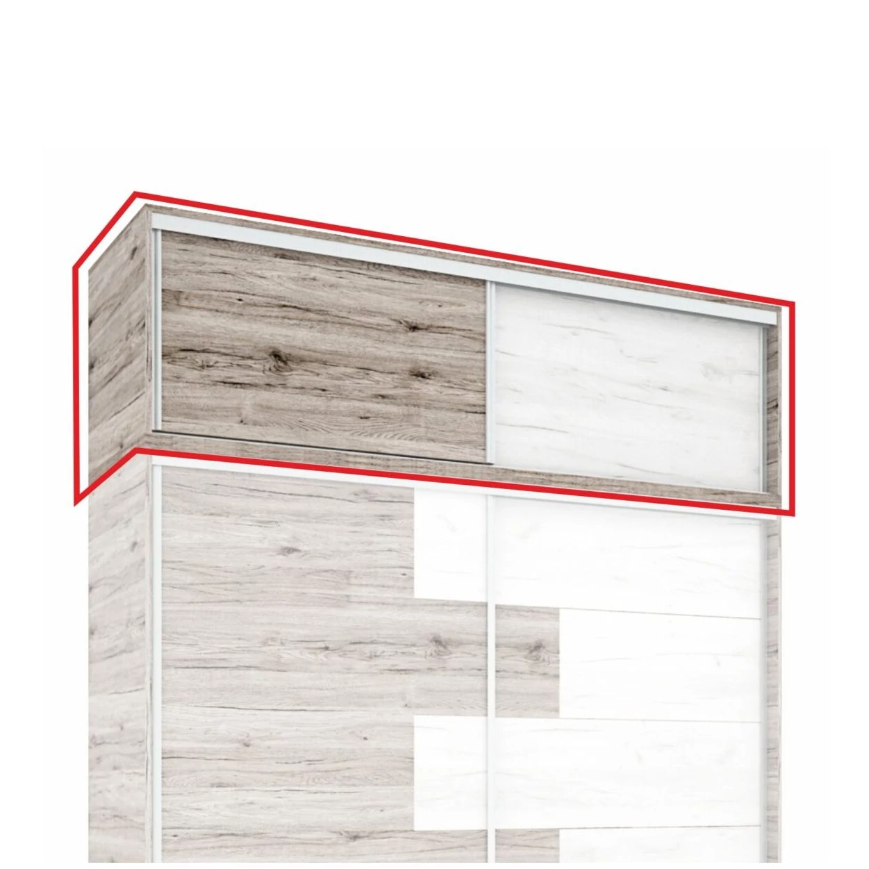 STONE 200 cm-es gardróbhoz magasító, 60 cm magas (Gardrób színeiben)