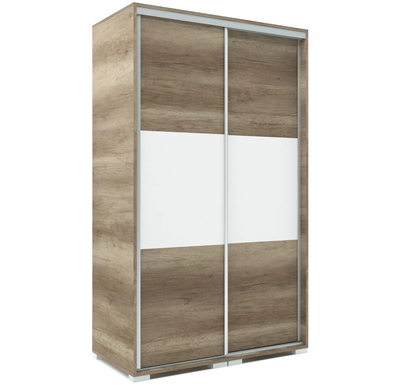 LUX 120 cm tolóajtós gardrób - Canyon Tölgy (korpusz-ajtó) / Rusztik Fehér (betét)