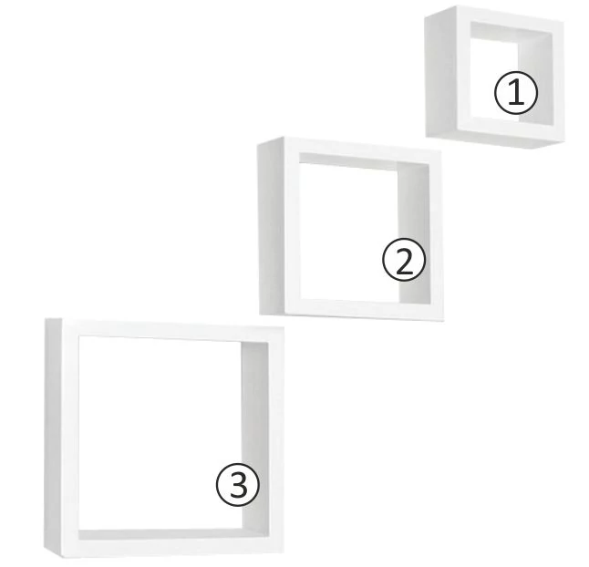 KVADRO NEW 3 darabos polc szett - Fehér