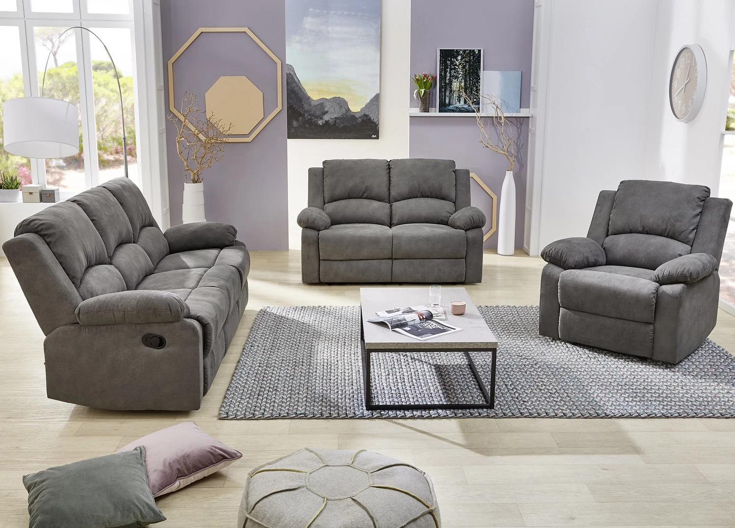 DAKOTA 3+2+1 félautomata relax TV ülőgarnitúra - Antracit